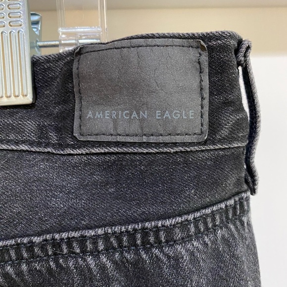 American Eagle Super High Rise Baggy Wide Leg Jeans Black Cargo Size 16 - Picture 5 of 11